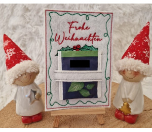 ADVENTSKALENDER 18. Dezember - Stickserie ITH Postkarte Teebeutel